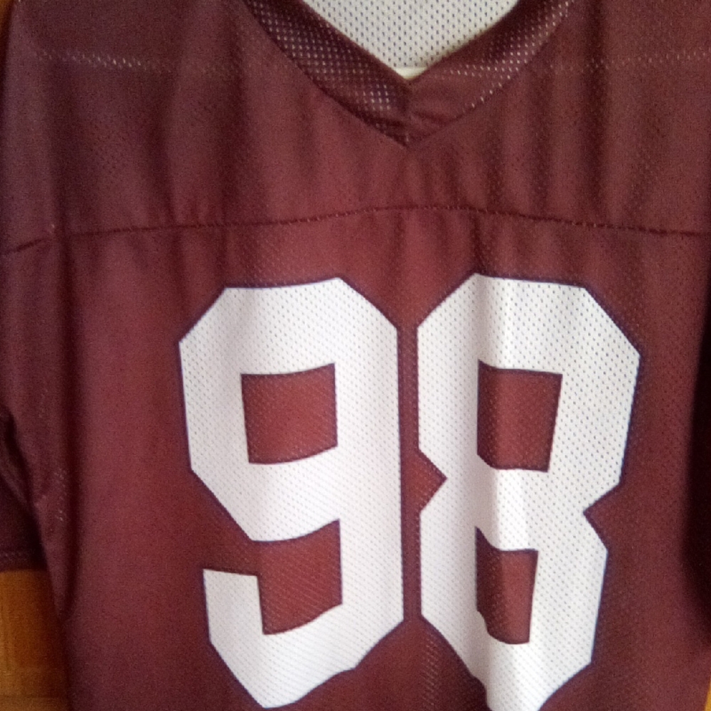 Burgundy Mesh Short Sleeve Tee